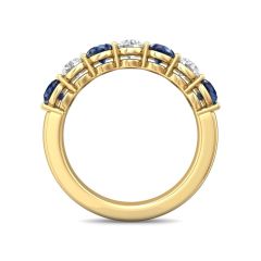 Eternity  Sapphire And Diamond Wedding Ring Share Prong Setting In 18K Yellow Gold