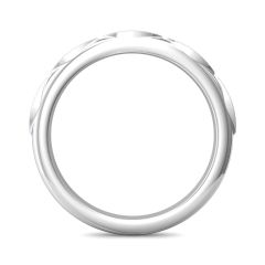 Milgrain Vintage Style Sapphire Wedding Band Marquise Style Round Stone Setting In 18K White Gold