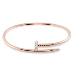 18 Karat Rose Gold Diamond Bangle 