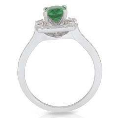 Halo Tsavorite Diamond Ring set in 18 Karat White Gold 