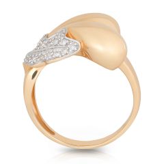 Antique Style Diamond Cocktail Ring Set In 14 Karat Yellow Gold 