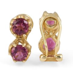 Pink Tourmaline Diamond Earring in 14 Karat White Gold 