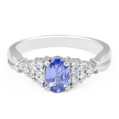 Vintage Style Oval Cut Tanzanite Diamond Ring in 18 Karat Melbourne engagement rings