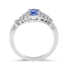 Vintage Style Oval Cut Tanzanite Diamond Ring in 18 Karat Wedding rings melbourne