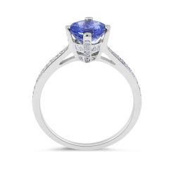 Round Tanzanite Diamond Ring in 18 Karat white gold Loose diamond ring melbourne Gemstone rings