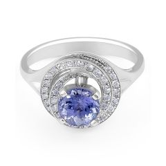  Halo Tanzanite Diamond Ring in 18 Karat Melbourne engagement rings