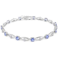 Tanzanite Diamond Bracelet in 14 Karat White Gold