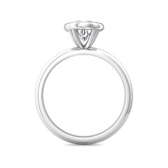 Pear Shape Cut Bezel Setting Diamond Engagement Ring In a Plain Knife Edge Band-18K White