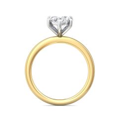 Marquise Cut Solitaire Diamond Engagement Ring 6 Claw Setting In a Plain round Shape Band