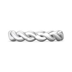 Promise Twist Plain Wedding Ring In 18K White Gold 