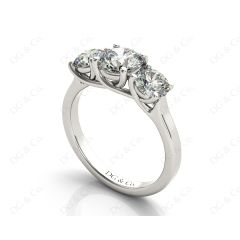 Round Cut Diamond Trilogy Cross Over Ring Setting in Platinum