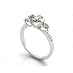 Round Cut Classic Trilogy Tension Set Diamond Ring in Platinum