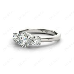 Trilogy Cross Over Claw Setting Round Cut Diamond  Ring Setting in Platinum