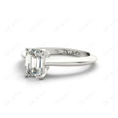Emerald cut classic diamond solitaire engagement ring in Platinum
