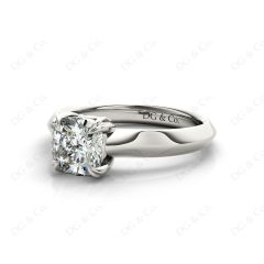 Cushion Cut Classic Four Claws Diamond Engagement Ring in Platinum
