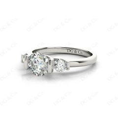 Round Cut Classic Trilogy Tension Set Diamond Ring in Platinum