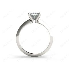 Princess Cut Solitaire Diamond Engagement Ring with Claw set centre stone with Knife-Edge Shoulders in 18K White
