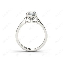 Asscher Cut Solitaire Diamond Engagement Ring with 4 Claw set centre stone in 18K White