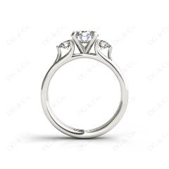 Round Cut Classic Trilogy Diamond Triple Setting Band in Platinum