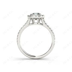 Cushion Square Cut Halo Diamond Engagement Ring with Claw Set Centre Stone in Platinum
