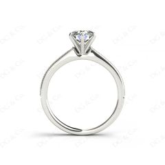 Round Cut Six Claw Set Diamond Ring with Round cut Diamonds in Platinum