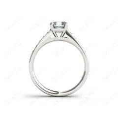 Asscher Cut Diamond Engagement Ring with Four Prong set centre stone in Platinum