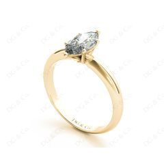 Marquise Cut Classic Six Claw Diamond Engagement Solitaire Ring in 18K Yellow