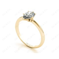 Marquise Cut Diamond Engagement Ring with Claw set centre stone in 18K Yellow