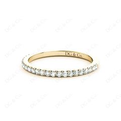 Wedding Diamond Ring with Micro Pave Setting in 18K Yellow