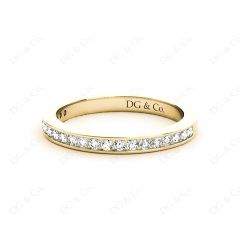 Diamond Wedding Band with Channel Setting Stones in 18K Yellow