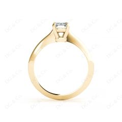 Emerald cut classic diamond solitaire engagement ring in 18K Yellow
