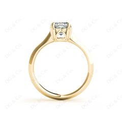 Cushion Cut Classic Four Claws Diamond Engagement Ring in 18K Yellow